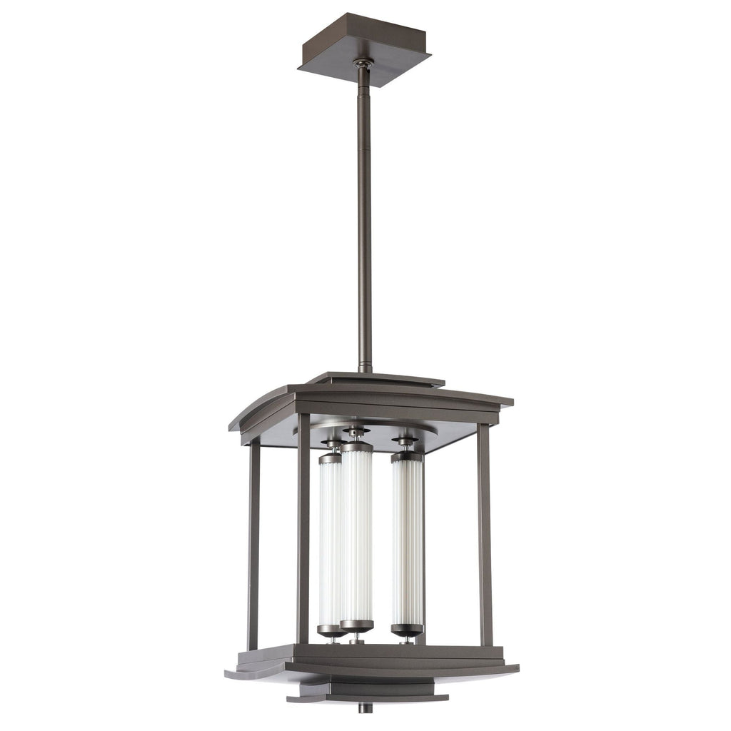 Athena 3-Light LED Lantern LED Clear Glass (ZM) in Dark Smoke