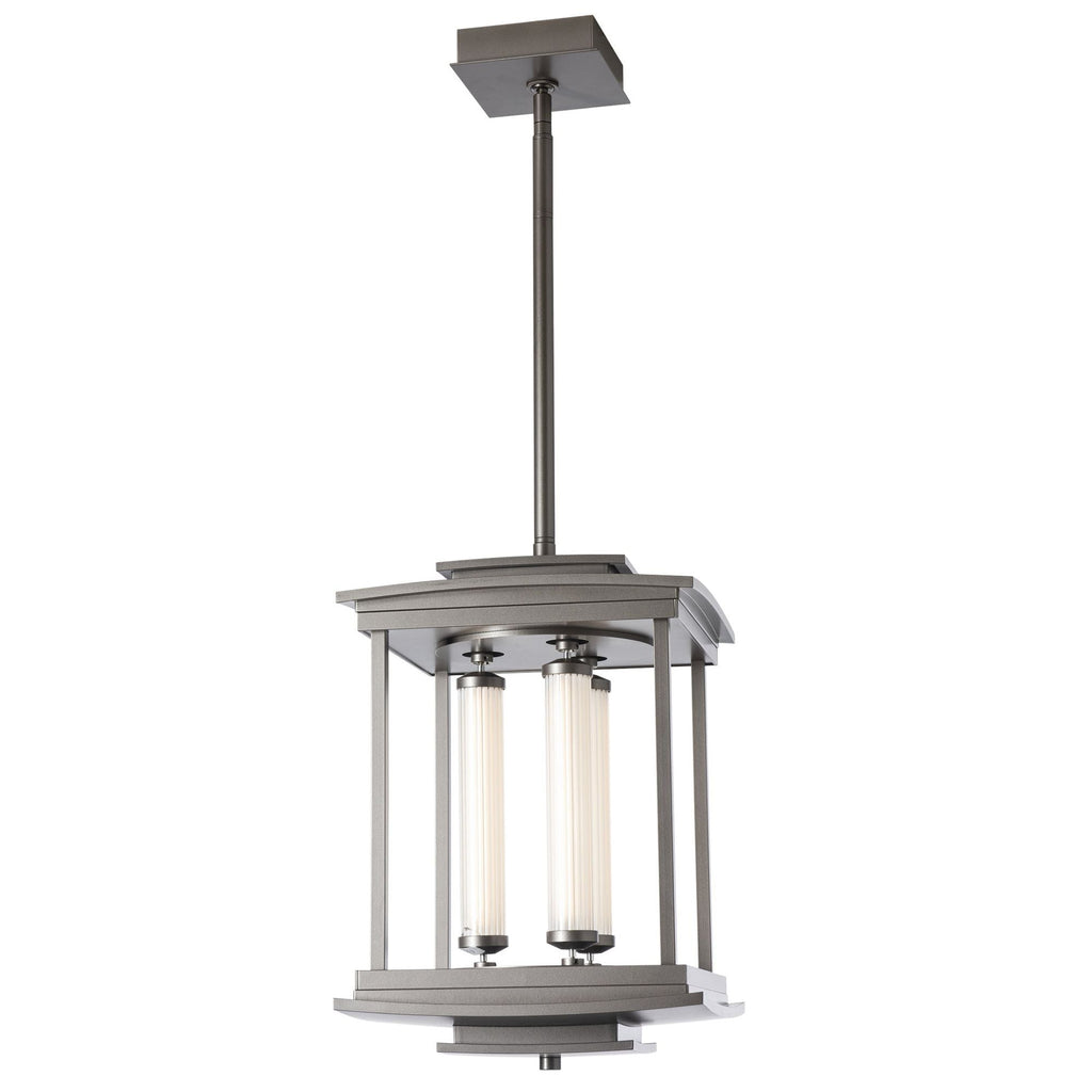 Athena 3-Light LED Lantern LED Clear Glass (ZM) in Dark Smoke