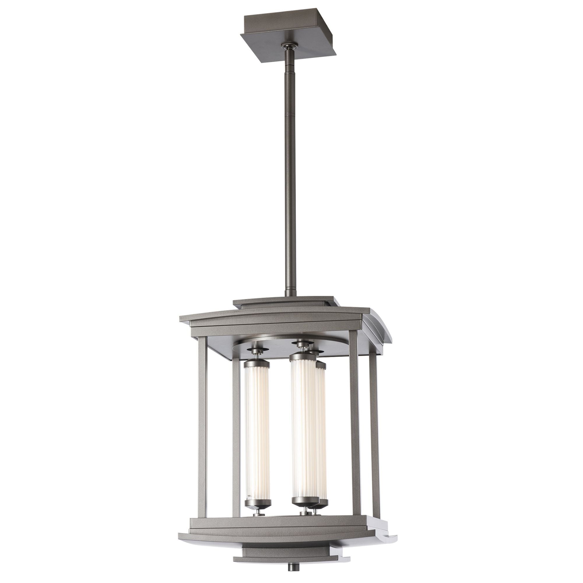 Athena 3-Light LED Lantern LED Clear Glass (ZM) in Dark Smoke