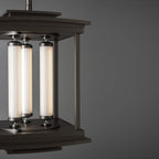 Athena 3-Light LED Lantern LED Clear Glass (ZM) in Dark Smoke