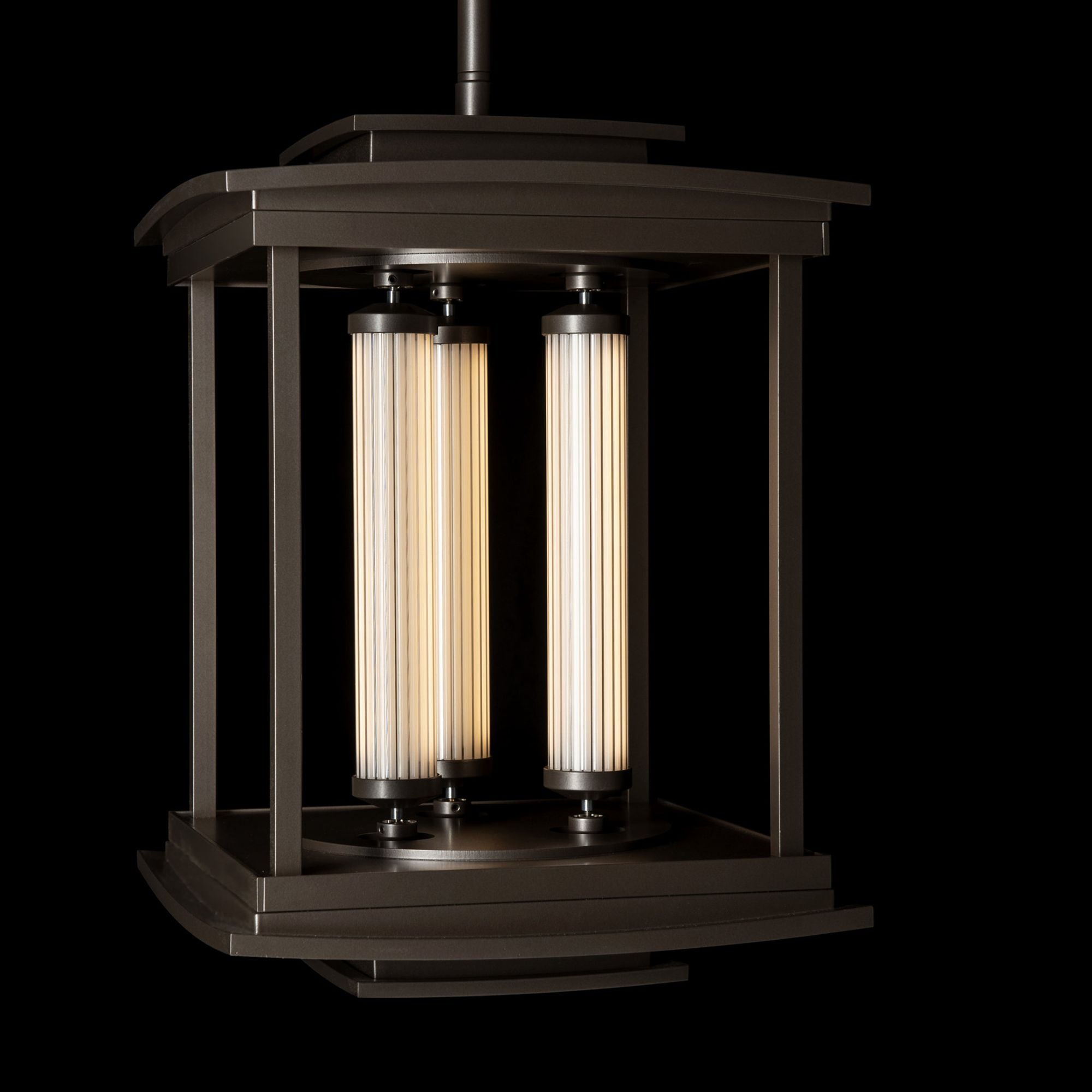 Athena 3-Light LED Lantern LED Clear Glass (ZM) in Dark Smoke