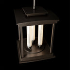 Athena 3-Light LED Lantern LED Clear Glass (ZM) in Dark Smoke