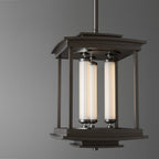 Athena 3-Light LED Lantern LED Clear Glass (ZM) in Dark Smoke