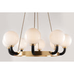 Werner 12-Light Chandelier in Aged Brass/Black 61L x 61W x 14.5H