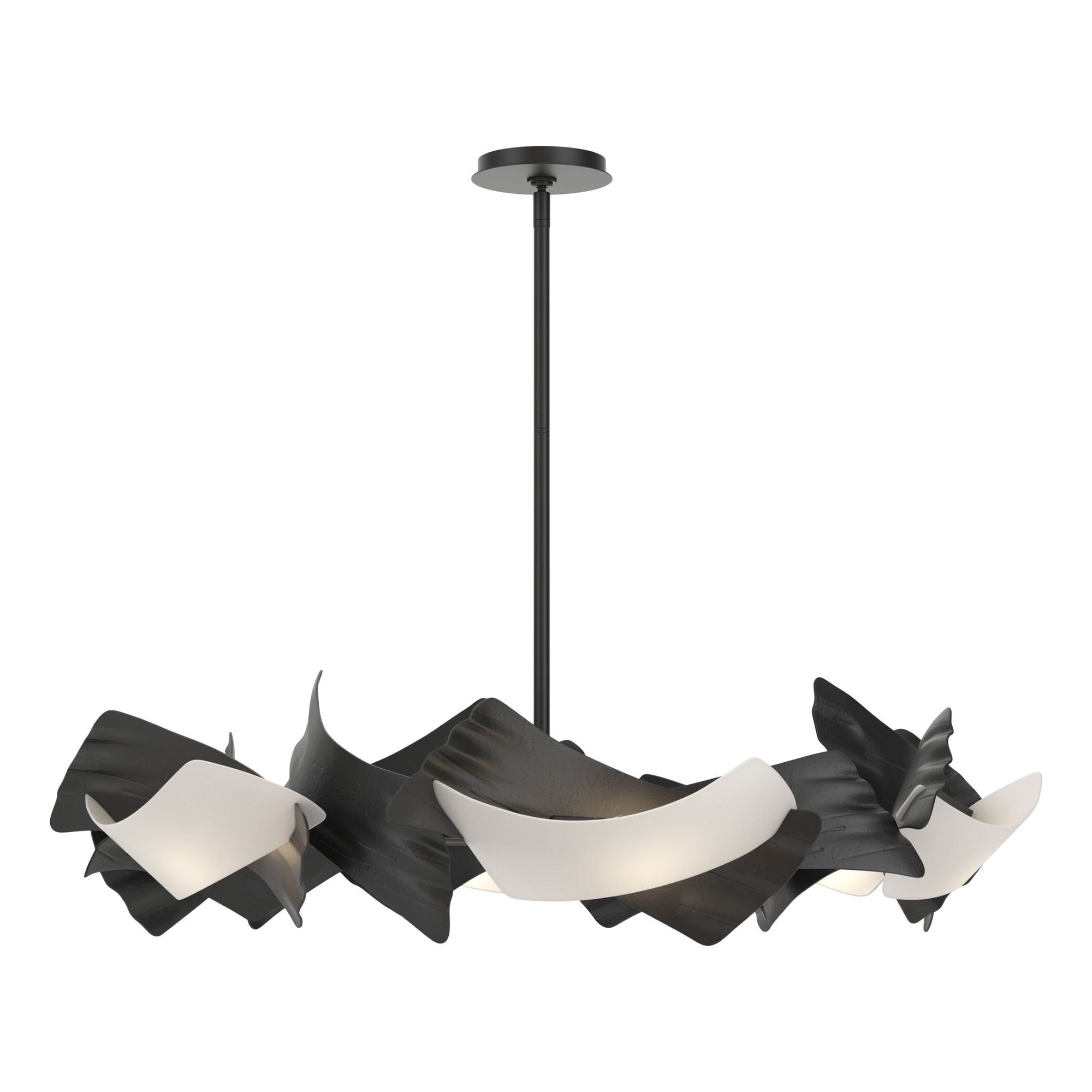 Crest 6-Light Circular Pendant 6-Light Frosted Glass (FD) in Black