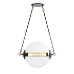 Otto Sphere Pendant 2-Light Stainless Steel Mesh (ZK) in Black with Brass Accents