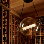 Otto Sphere Pendant 2-Light Stainless Steel Mesh (ZK) in Black with Brass Accents