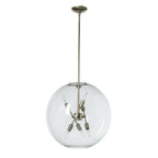 Sfera 6-Light Pendant 6-Light Clear Glass (ZM) in Modern Brass