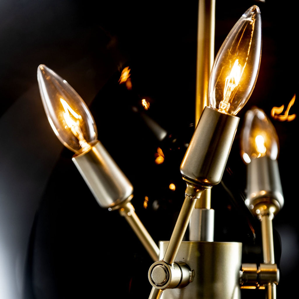 Sfera 6-Light Pendant 6-Light Clear Glass (ZM) in Modern Brass