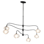 Ume 6-Light Large Pendant 6-Light Frosted Glass (FD) in Black
