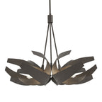 Corona Pendant 6-Light Clear Glass with Frosted Diffuser (YE) in Dark Smoke