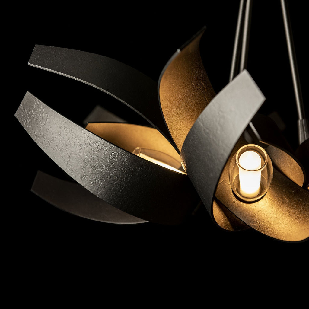 Corona Pendant 6-Light Clear Glass with Frosted Diffuser (YE) in Oil Rubbed Bronze