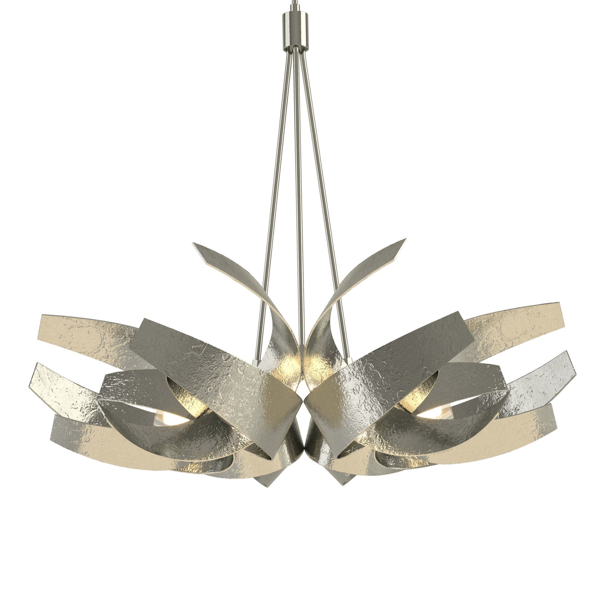 Corona Large Pendant 6-Light Clear Glass with Frosted Diffuser (YE) in Sterling
