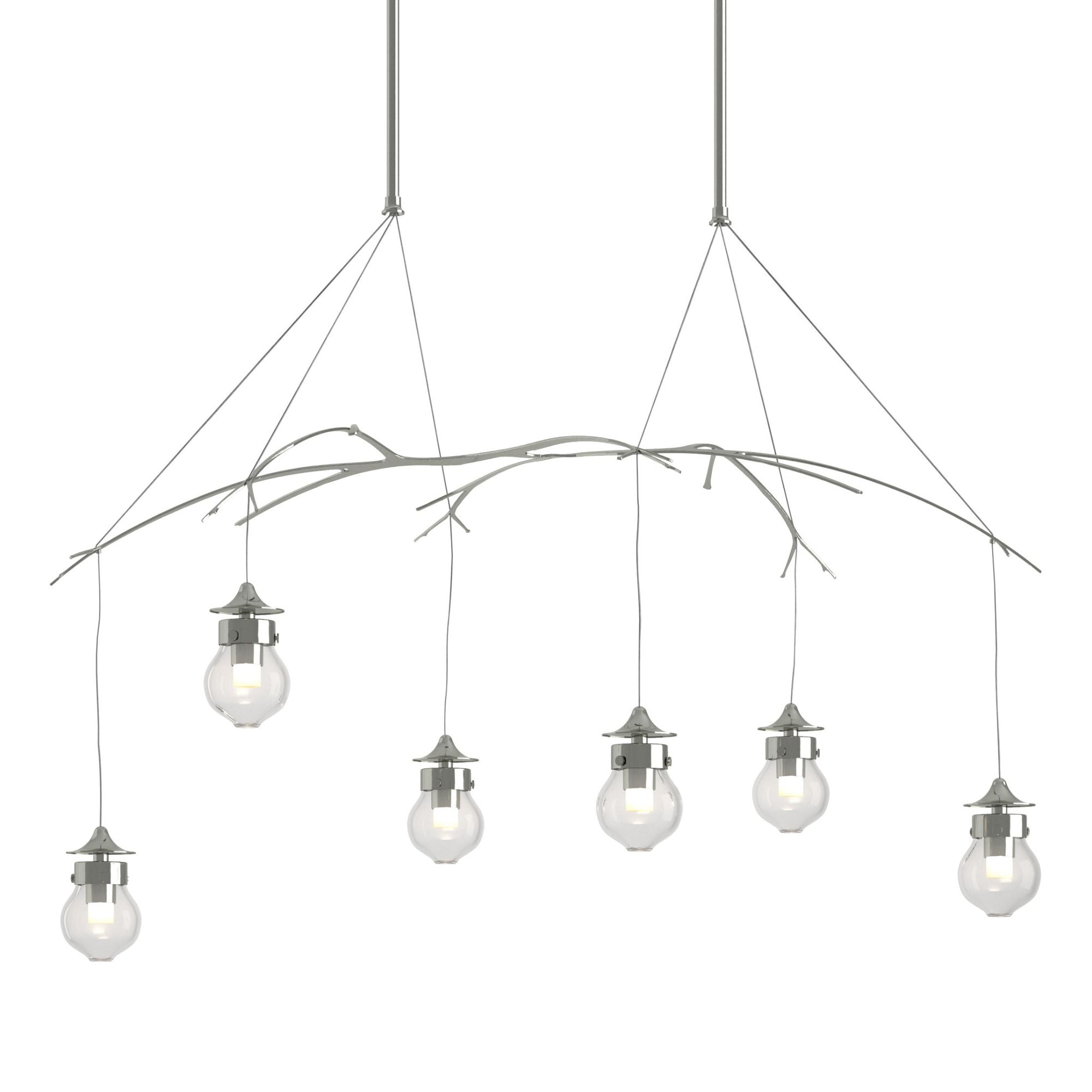 Kiwi Pendant 6-Light Clear Glass (ZM) in Sterling