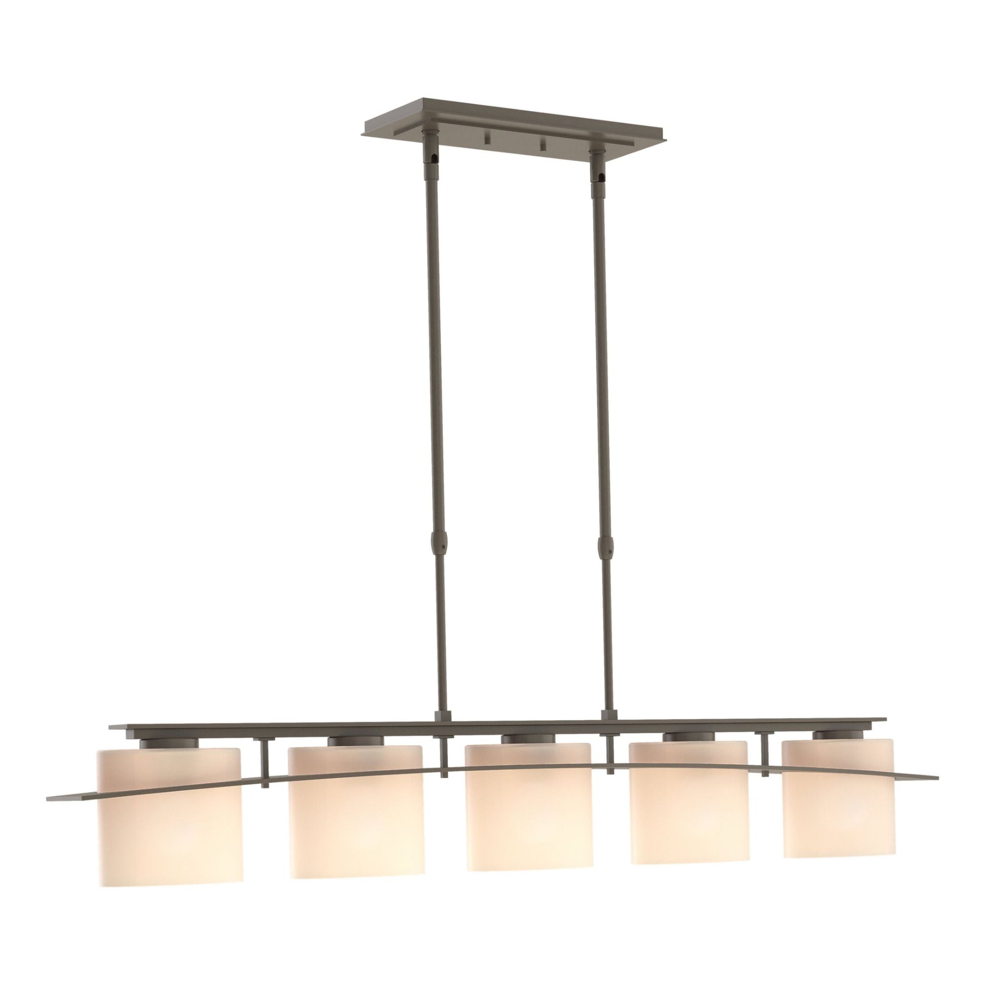 Arc Ellipse 5 Light Pendant 5-Light Opal Glass (GG) in Dark Smoke