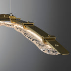Glissade Large LED Pendant LED Clear Glass (ZM) in Modern Brass