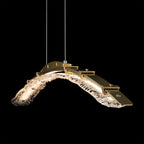 Glissade Large LED Pendant LED Clear Glass (ZM) in Modern Brass