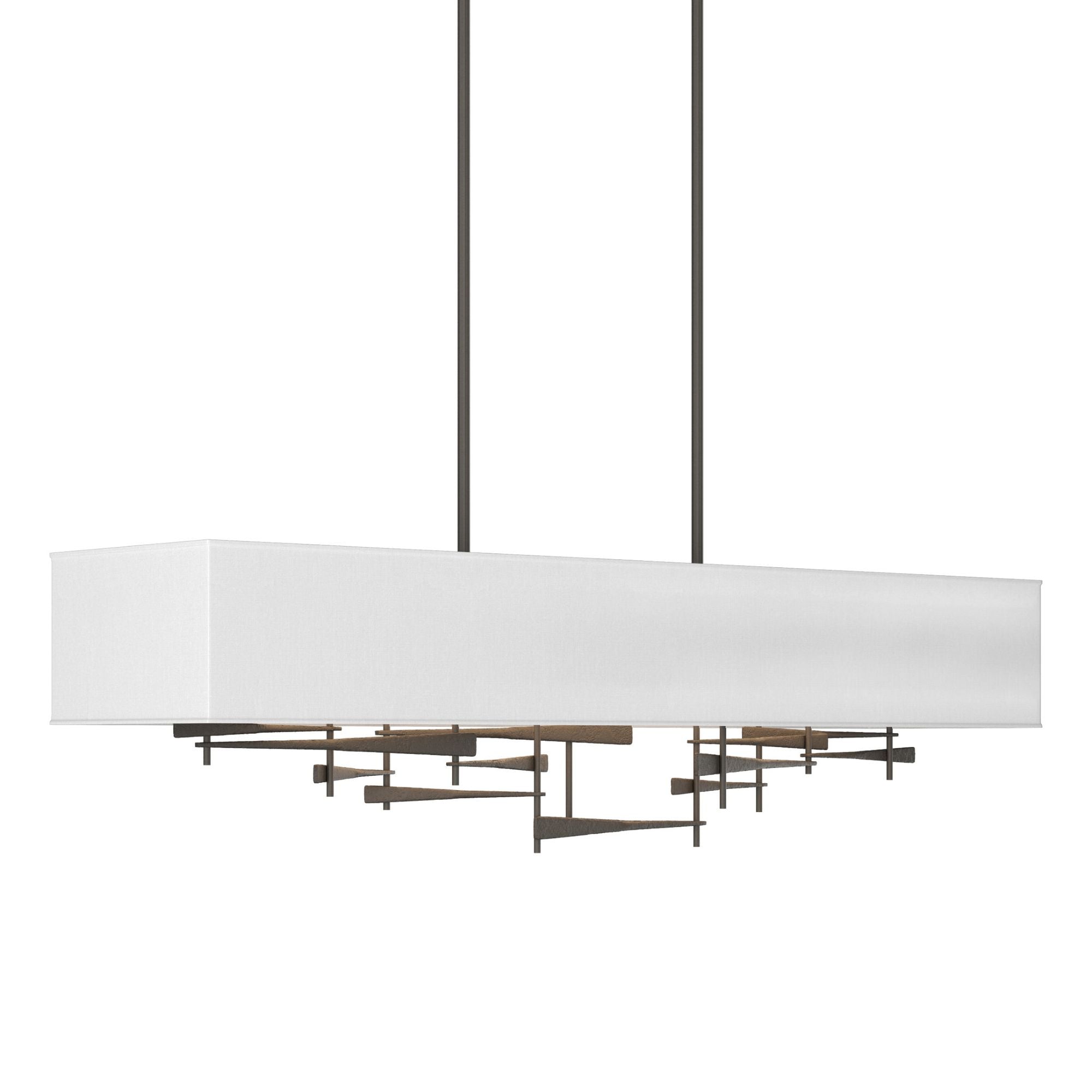 Cavaletti Pendant 4-Light Natural Anna Shade (SF) in Dark Smoke