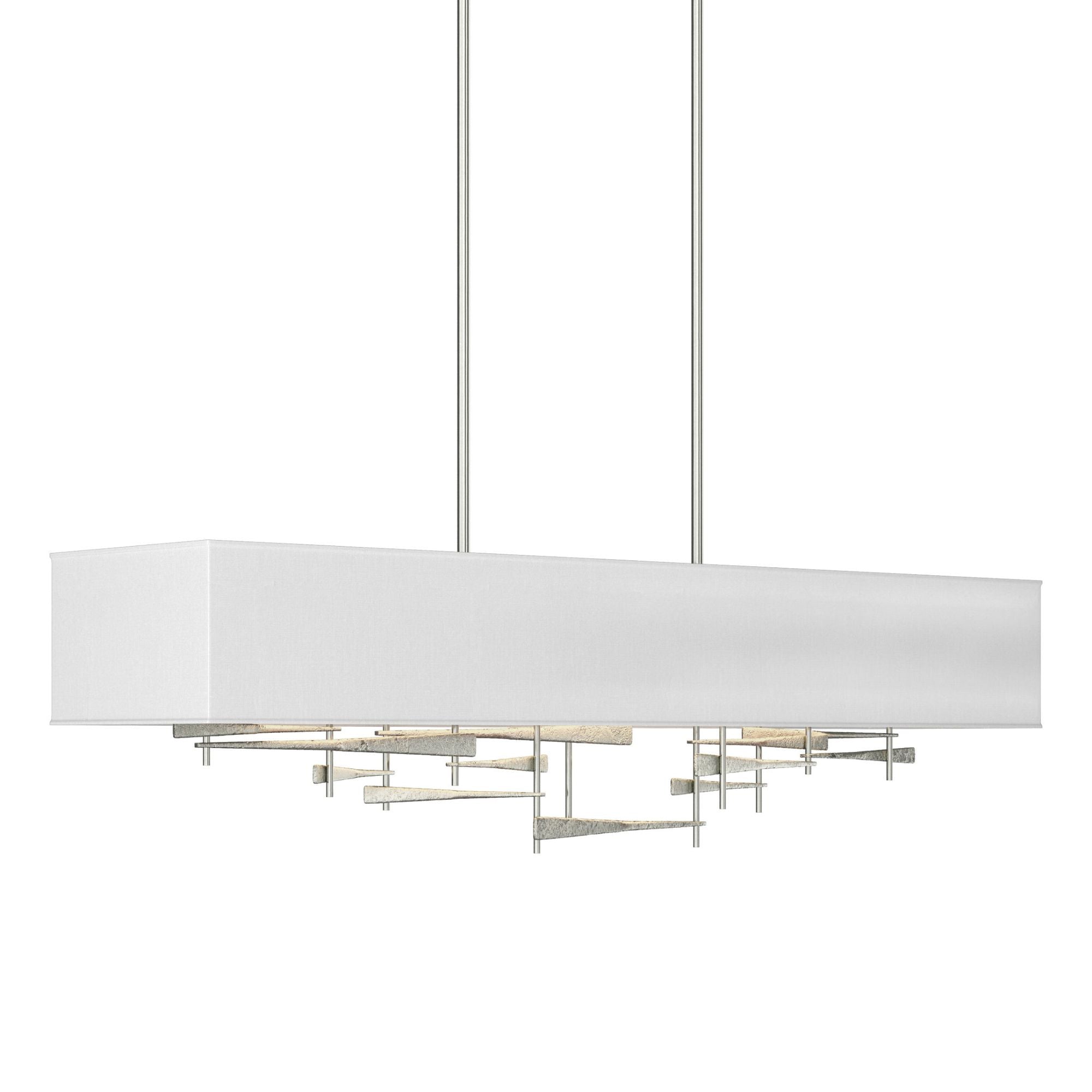 Cavaletti Pendant 4-Light Natural Anna Shade (SF) in Sterling