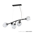 Vine Pendant 7-Light Clear Glass (ZM) in Black