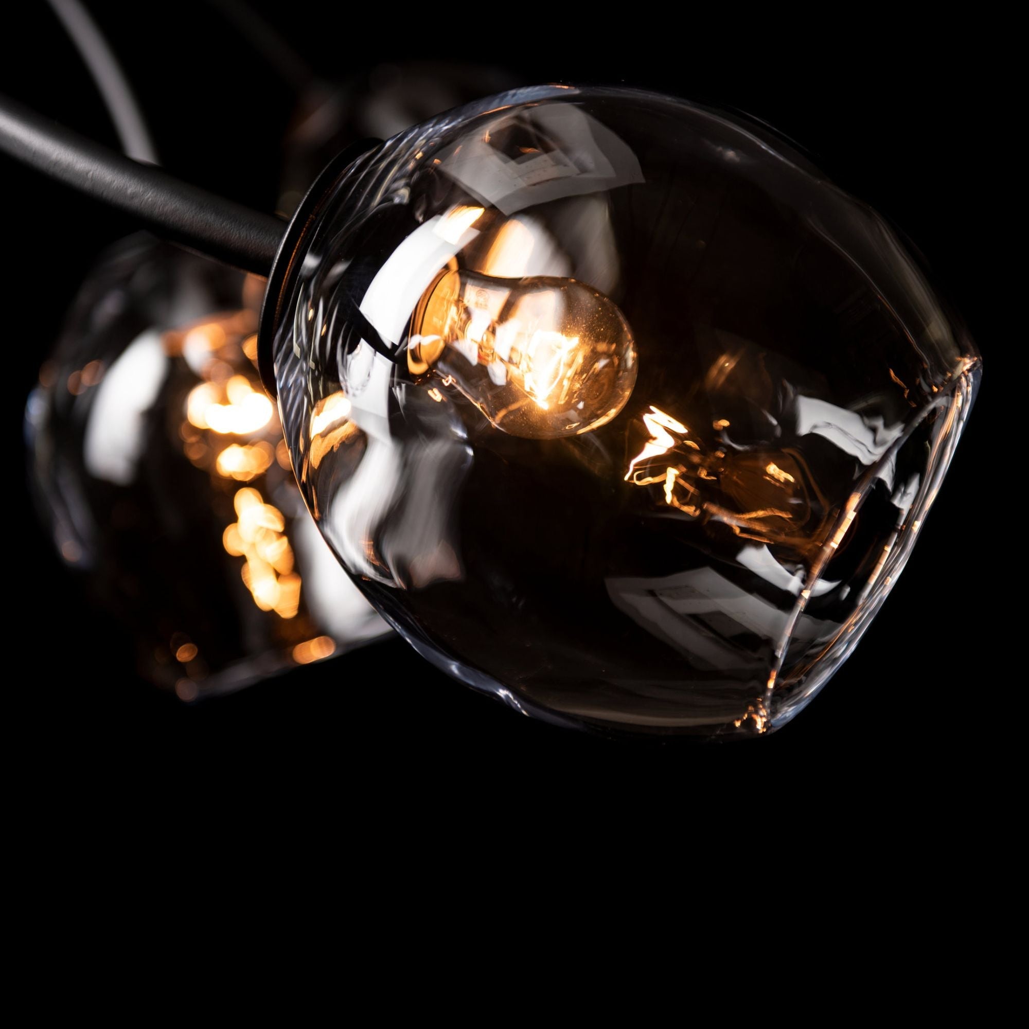Vine Pendant 7-Light Clear Glass (ZM) in Black