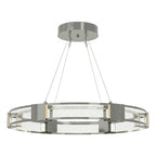 Aura Glass Pendant 6-Light Seeded Clear Glass (II) in Sterling