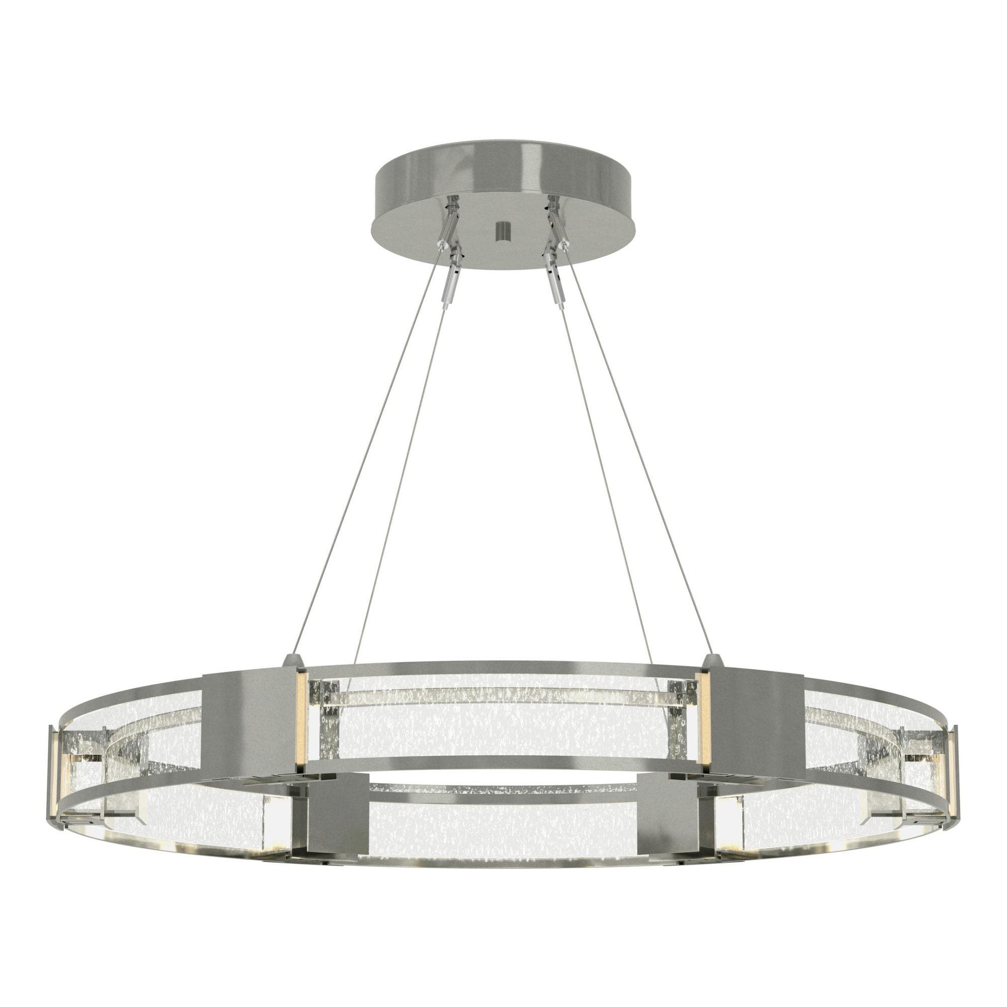 Aura Glass Pendant 6-Light Seeded Clear Glass (II) in Sterling
