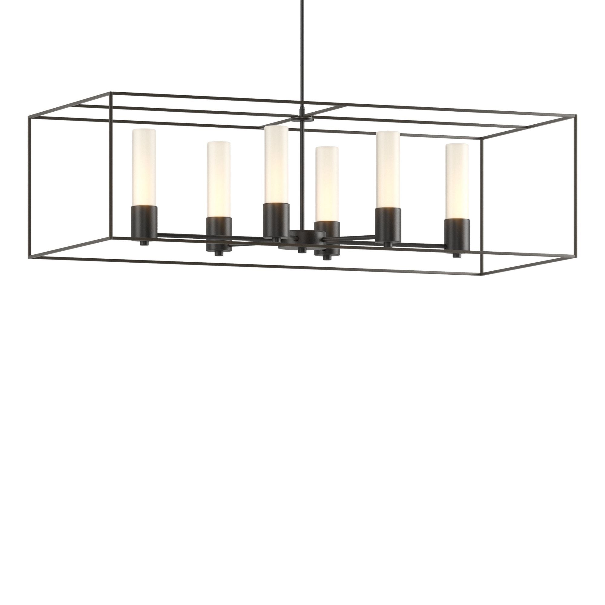 Portico Pendant 6-Light Dark Smoke Accent Opal Glass (GG) in Black