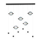 Abacus 5-Light LED Pendant LED Cool Grey Glass (YL) in Black