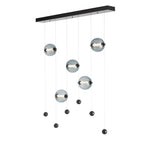 Abacus 5-Light LED Pendant LED Cool Grey Glass (YL) in Black