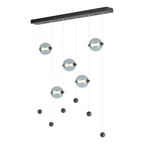 Abacus 5-Light LED Pendant LED Cool Grey Glass (YL) in Black