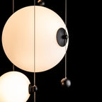 Abacus 4-Light Round LED Pendant LED Opal Glass (GG) in Black