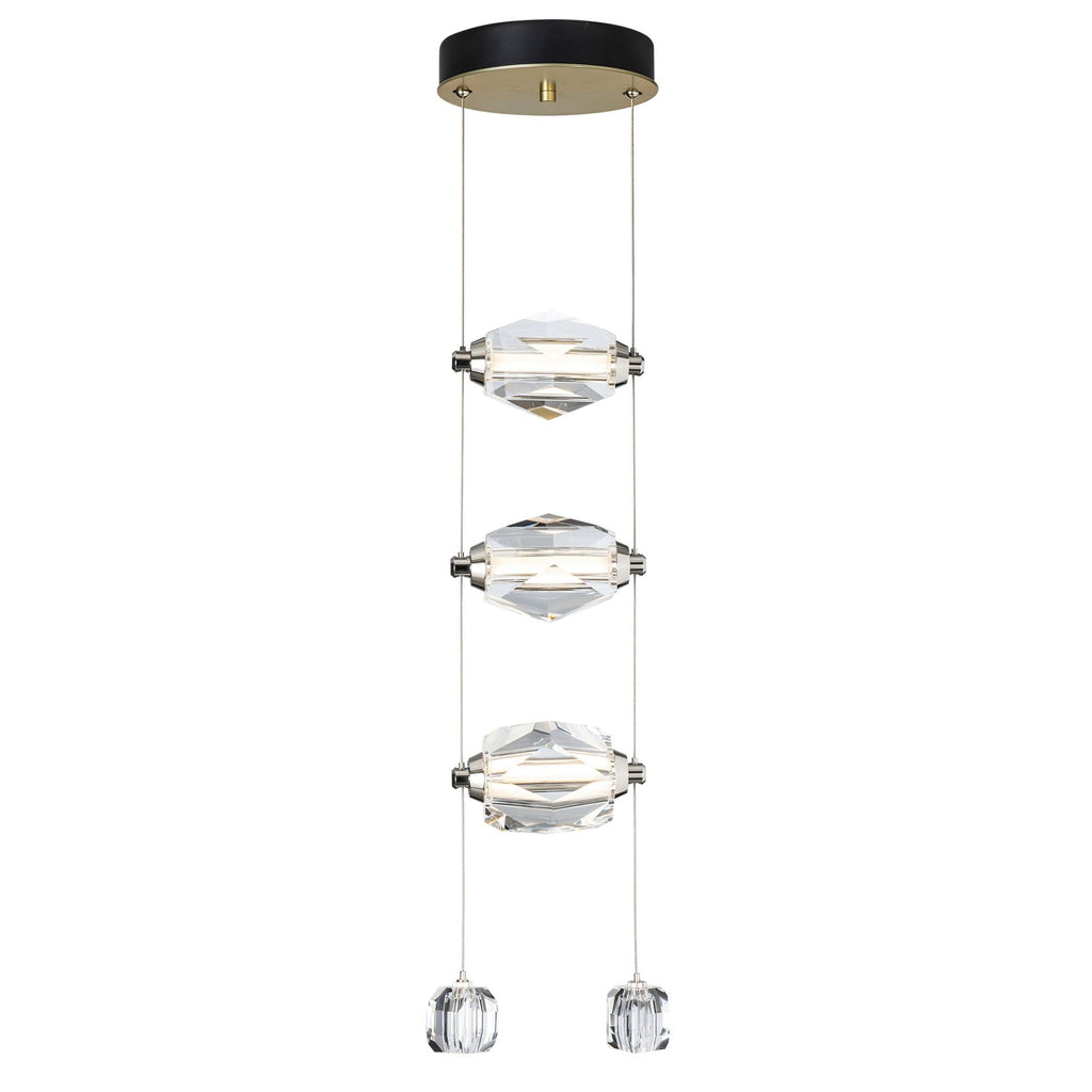 Gatsby 3-Light LED Pendant Crystal LED in Modern Brass