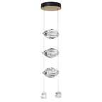 Gatsby 3-Light LED Pendant Crystal LED in Modern Brass