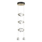 Gatsby 3-Light LED Pendant Crystal LED in Modern Brass