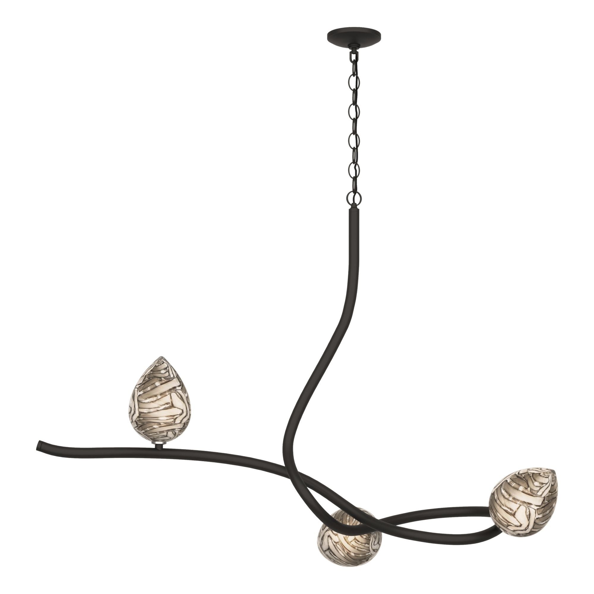 Floret Pendant 3-Light Floret Glass (CA) in Black
