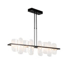 Vitre Large Linear LED Pendant LED White Swirl Glass (YR) in Black