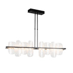 Vitre Large Linear LED Pendant LED White Swirl Glass (YR) in Black