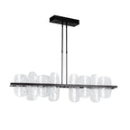 Vitre Large Linear LED Pendant LED White Swirl Glass (YR) in Black