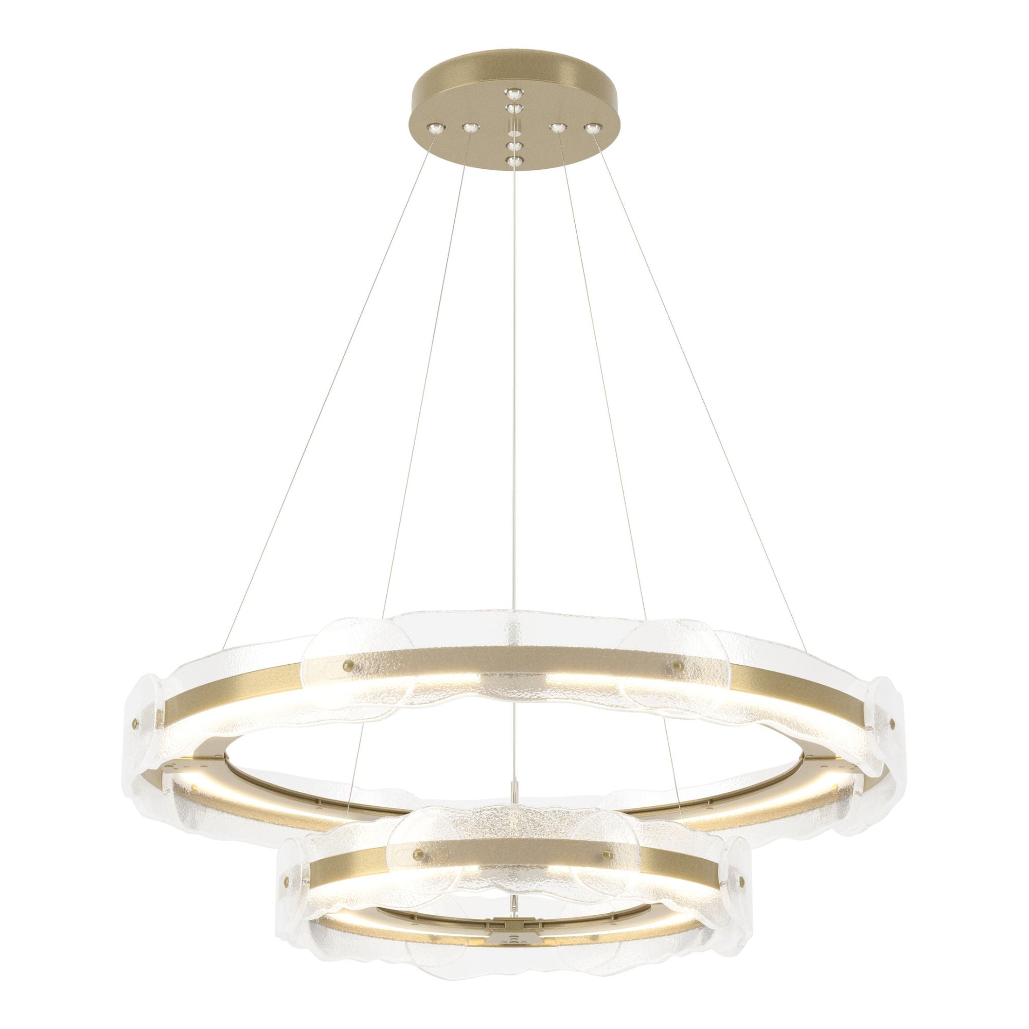 Solstice LED Tiered Pendant LED Clear Glass (ZM) in Modern Brass
