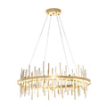Cityscape Circular LED Pendant Modern Brass Accent LED in Sterling