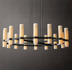 Ravelle Round Milk Glass Chandelier 48"