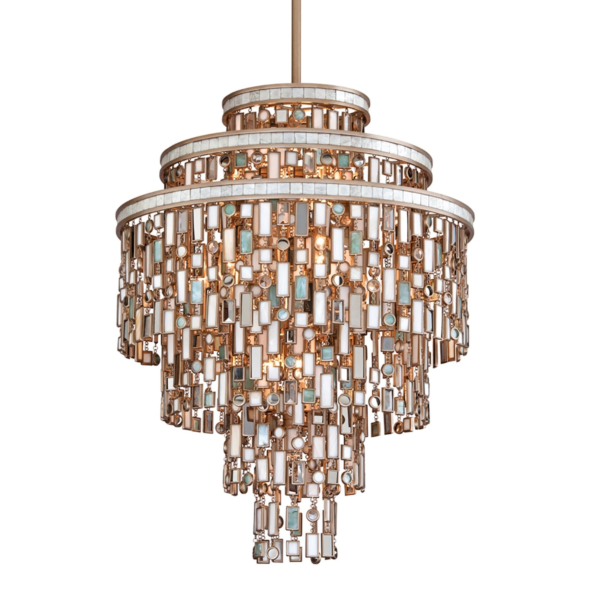 Dolcetti 13-Light Chandelier in Champagne Leaf 24W x 32H