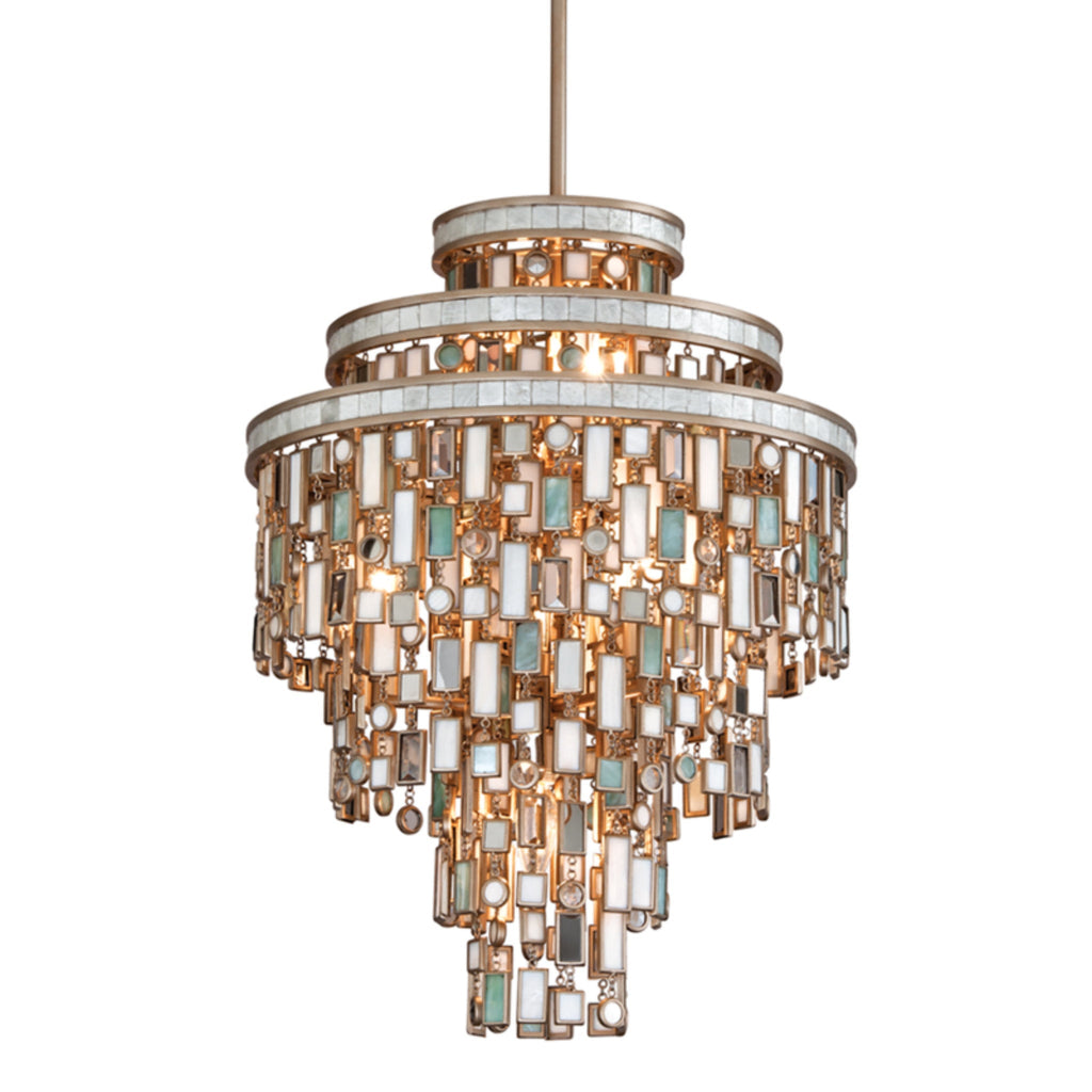 Dolcetti 7-Light Chandelier in Champagne Leaf 18L x 18W x 24.5H
