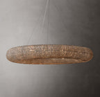 Crystal Halo Smoke Round LED Chandelier 59"