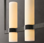 Ravelle Linear Milk Glass Chandelier 71"