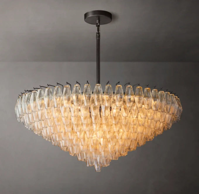Chiara Clear Glass Tiered Round Chandelier 47"