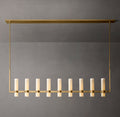 Ravelle Linear Milk Glass Chandelier 71"