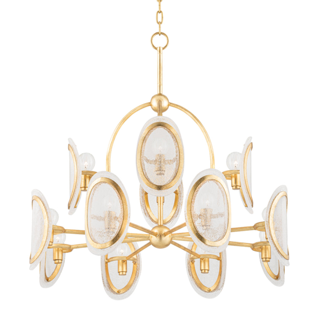 Danes 12-Light Chandelier in Vintage Gold Leaf 34L x 34W x 33H