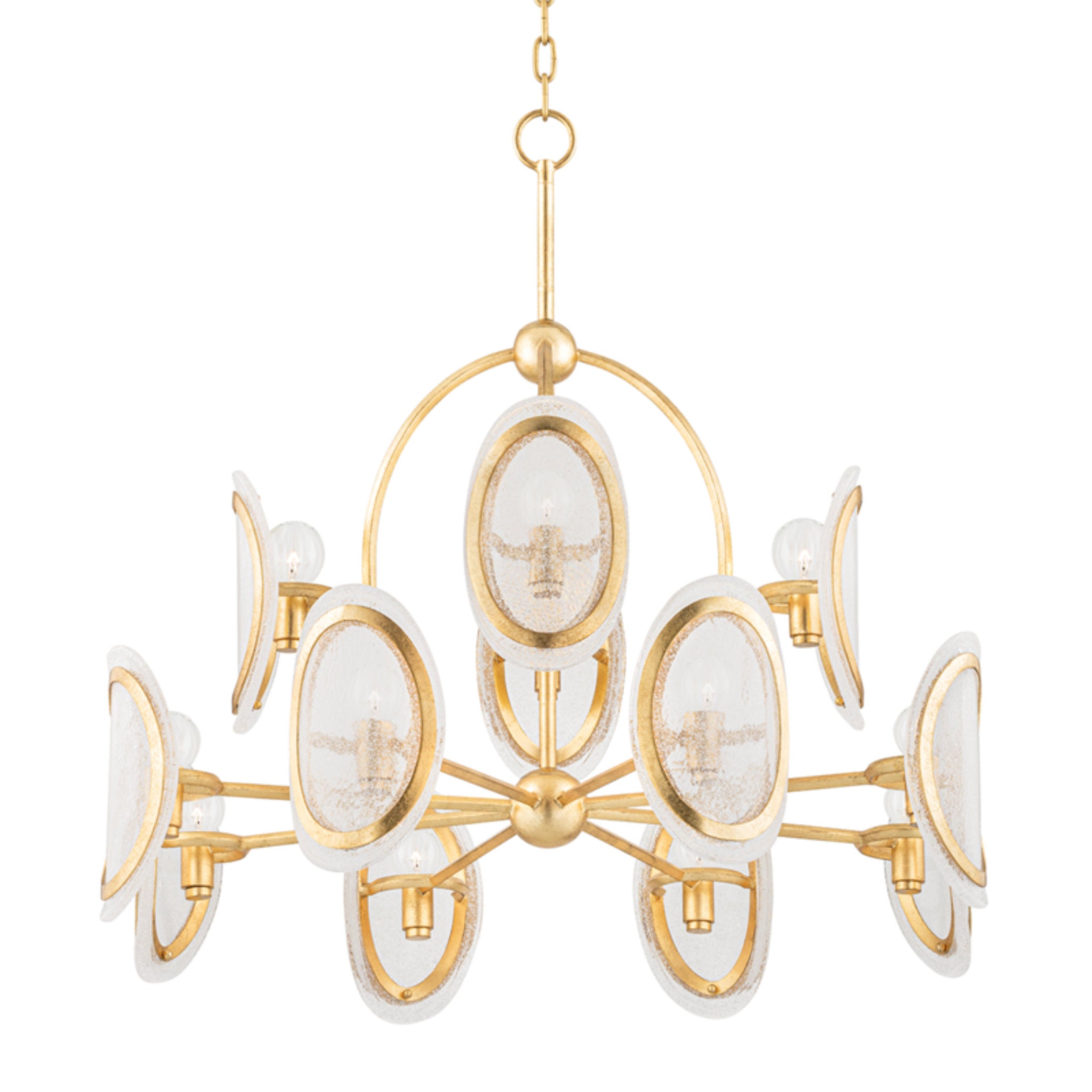 Danes 12-Light Chandelier in Vintage Gold Leaf 34L x 34W x 33H
